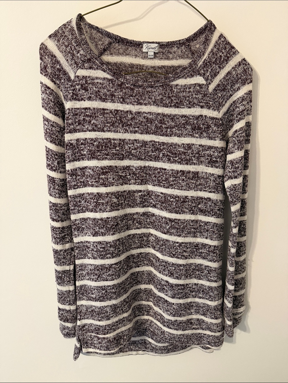 Kismet Striped Long Sleeve Top in Brown & White Size XS